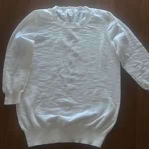 White J. Crew sweater 3/4 length sleeves